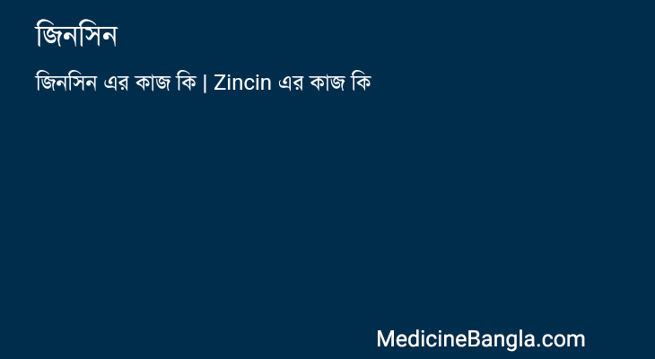 জিনসিন in Bangla