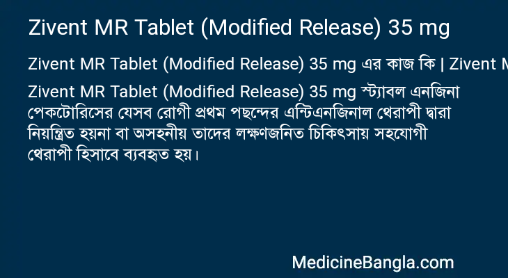 Zivent MR Tablet (Modified Release) 35 mg in Bangla