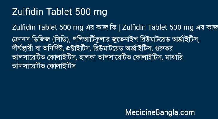 Zulfidin Tablet 500 mg in Bangla